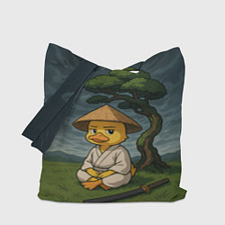 Сумка-шопер Утенок самурай - медитация, цвет: 3D-принт