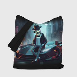 Сумка-шопер Бендер счастливый владелец Ламборджини, цвет: 3D-принт