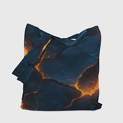 Сумка-шопер Разлом плит с огнем, цвет: 3D-принт