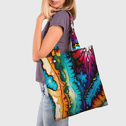 Сумка-шопер Разноцветный узор, цвет: 3D-принт — фото 2
