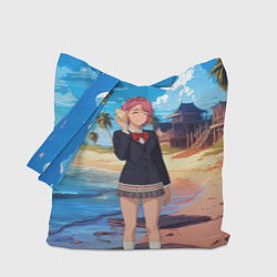 Сумка-шопер Дандадан Сиратори Айра с ракушкой в руках, цвет: 3D-принт