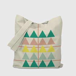 Сумка-шопер Абстрактный лес - треугольники на светлом, цвет: 3D-принт