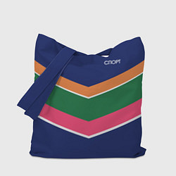 Сумка-шопер Тёмно-синий спорт с полосами, цвет: 3D-принт