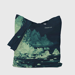 Сумка-шопер Dream on стилизованный скалистый берег, цвет: 3D-принт