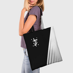Сумка-шопер Doom white geometry, цвет: 3D-принт — фото 2