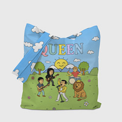 Сумка-шоппер Queen мультяшный стиль на поляне
