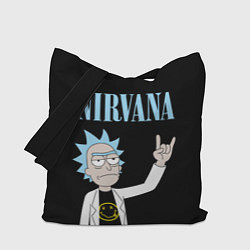 Сумка-шопер Нирвана и Рик Санчес из Рик и Морти, цвет: 3D-принт