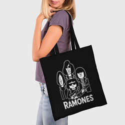 Сумка-шопер Ramones, силуэты, цвет: 3D-принт — фото 2