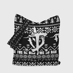 Сумка-шопер Doom x elders scrolls pattern, цвет: 3D-принт