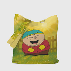 Сумка-шопер Эрик Картман смеется в саду, цвет: 3D-принт