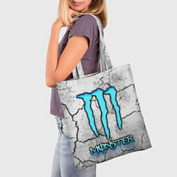Сумка-шопер Monster energy - светлый, цвет: 3D-принт — фото 2
