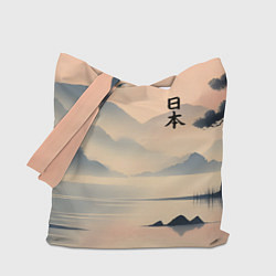 Сумка-шопер Япония - туманное утро в горах, цвет: 3D-принт