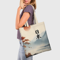 Сумка-шопер Минималистичный Японский пейзаж, цвет: 3D-принт — фото 2