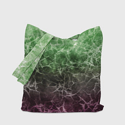 Сумка-шопер Абстракция - white cobweb on a green-purple backgr, цвет: 3D-принт