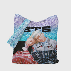 Сумка-шопер BTS блестящий градиент, цвет: 3D-принт