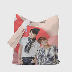 Сумка-шопер BTS объемный фон сцены, цвет: 3D-принт