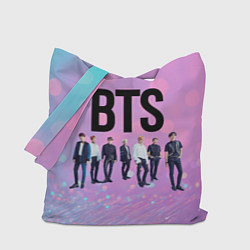 Сумка-шопер BTS розовый боке, цвет: 3D-принт