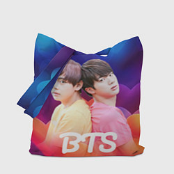 Сумка-шопер BTS сердечки, цвет: 3D-принт