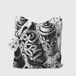 Сумка-шопер Баллончики с краской - граффити, цвет: 3D-принт