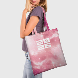 Сумка-шопер 2026 розовая дымка, цвет: 3D-принт — фото 2
