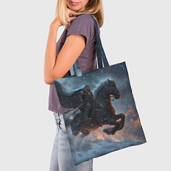 Сумка-шопер Всадник на лошади в снежную бурю, цвет: 3D-принт — фото 2