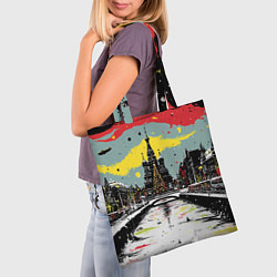 Сумка-шопер Праздничная новогодняя Москва, цвет: 3D-принт — фото 2