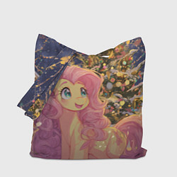 Сумка-шопер Милая пони и новый год, цвет: 3D-принт