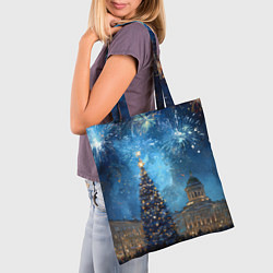 Сумка-шопер Новый год Санкт-Петербург, цвет: 3D-принт — фото 2