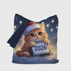 Сумка-шопер Кот который ждет новый год, цвет: 3D-принт
