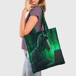 Сумка-шопер Конь хакер, цвет: 3D-принт — фото 2