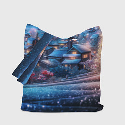 Сумка-шопер Новогодний двор в блестках, цвет: 3D-принт