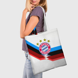 Сумка-шопер Бавария Мюнхен геометрия спорт, цвет: 3D-принт — фото 2