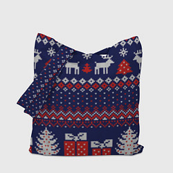 Сумка-шоппер Новогодний вязаный паттерн