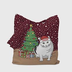 Сумка-шопер Кот Бендер и ёлка, цвет: 3D-принт