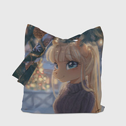 Сумка-шоппер Новогодняя анимешная лошадка