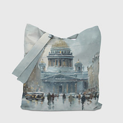 Сумка-шопер Санкт-Петербург зимний пейзаж, цвет: 3D-принт