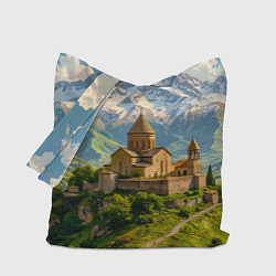 Сумка-шопер Храм у подножия вечных вершин, цвет: 3D-принт