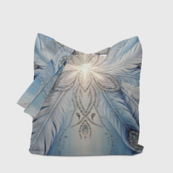 Сумка-шопер Ледяной перьевой орнамент со светом, цвет: 3D-принт