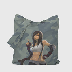 Сумка-шопер Военная девушка Тифа Локхарт - Final Fantasy, цвет: 3D-принт
