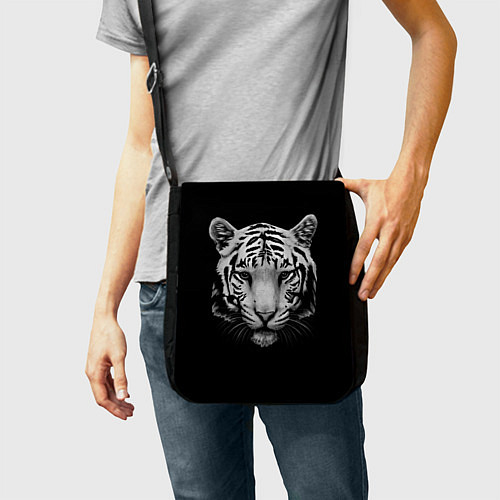 Сумка на плечо Серый тигр / 3D-принт – фото 2