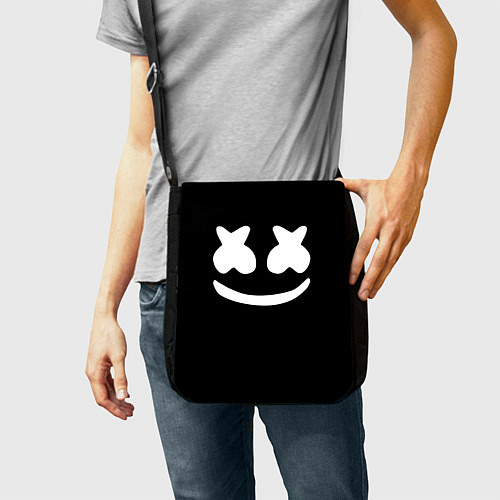 Сумка на плечо Marshmello: Black Face / 3D-принт – фото 2