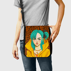 Сумка на плечо Billie Eilish: Turquoise Hair, цвет: 3D-принт — фото 2