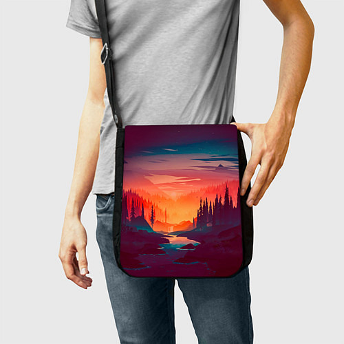 Сумка на плечо Minimal forest sunset / 3D-принт – фото 2
