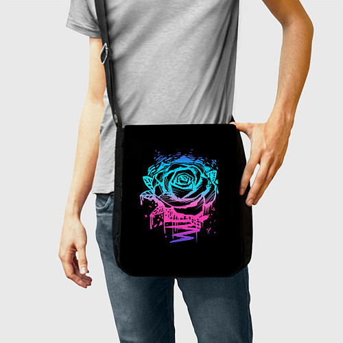 Сумка на плечо Неоновая Роза Neon Rose / 3D-принт – фото 2