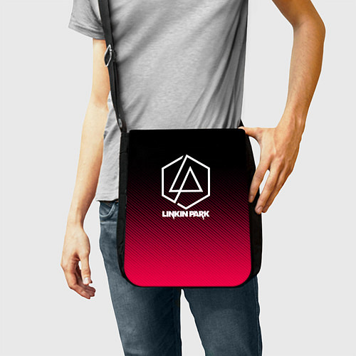 Сумка на плечо LINKIN PARK LOGO CARBON / 3D-принт – фото 2