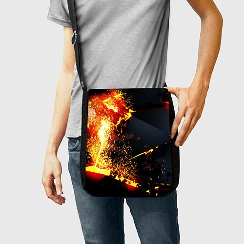 Сумка на плечо 3D ВЗРЫВ, ОБЛОМКИ NEON EXPLOSION / 3D-принт – фото 2