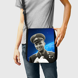 Сумка на плечо Юрий Гагарин с голубем 3D, цвет: 3D-принт — фото 2