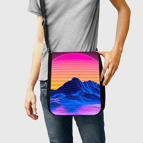 Сумка на плечо Vaporwave Mountains Психоделика Неон / 3D-принт – фото 2