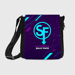 Сумка на плечо Символ Sally Face в неоновых цветах на темном фоне, цвет: 3D-принт