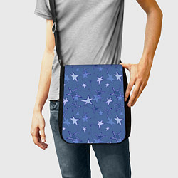 Сумка на плечо Gray-Blue Star Pattern, цвет: 3D-принт — фото 2